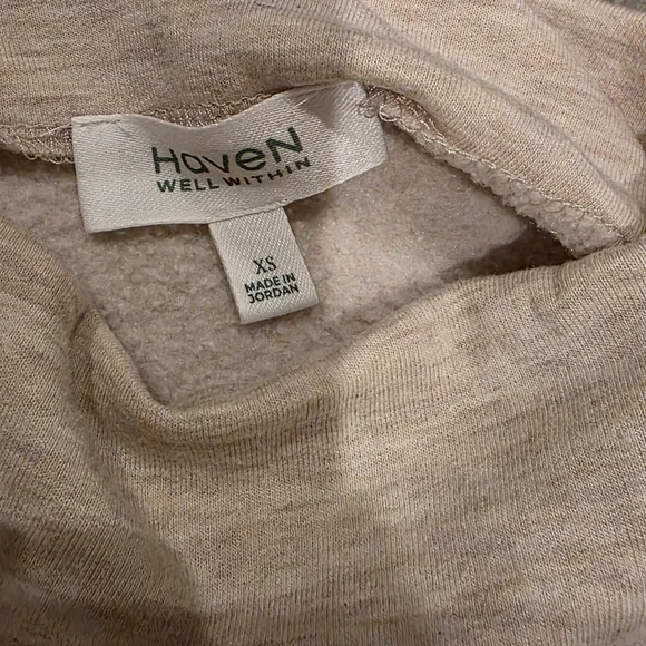 Haven Well Within Matching Mock Neck Elegant Cream Top And Jogger Pant Set - Picture 7 of 7